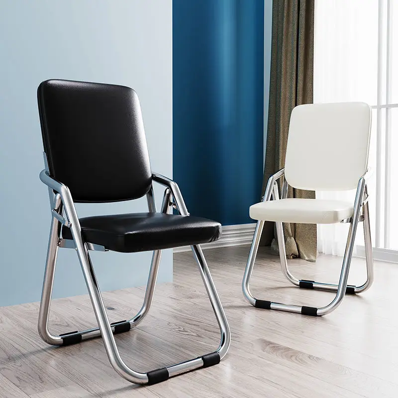 Modern Simple Home Folding Dining Chair Computer Chair Comfortable Long Sitting Chair Comfortable Office Stool Back Chair