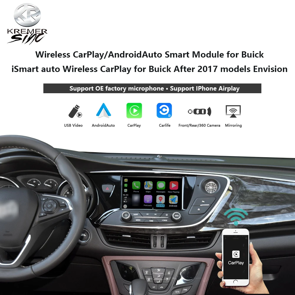 

Wireless CarPlay AndroidAuto Retrofit Box for Buick Wireless CarPlay for Buick Envision After 2017 models Carplay Mirroring