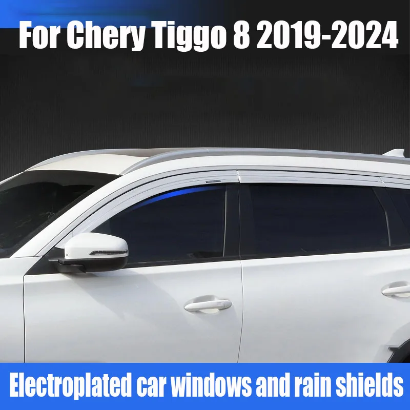 

Окошки автомобильные гальванизированные серебристые из АБС-материала для защиты от солнца и дождя для Chery Tiggo 8 2023 2022 2021 2020 2019