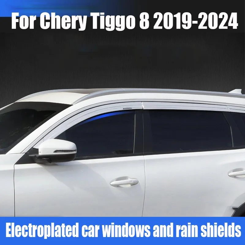 ABS material electroplated silver car windows for sun and rain protection for Chery Tiggo 8 2023 2022 2021 2020 2019