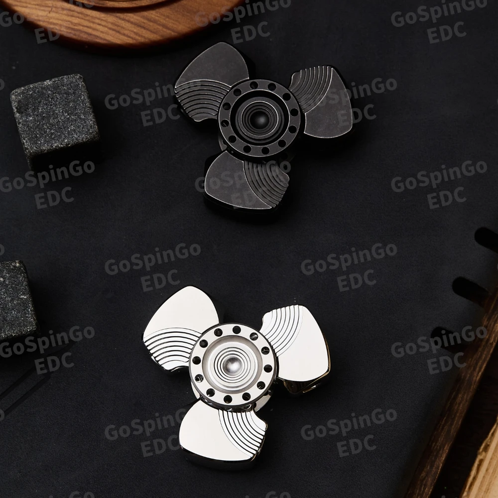 FUSHI EDC Storm Stainless Steel Fidget Spinner Three-Bladed Fidget Spinner Gyro Stress Relief Toy Fidget Toys For Adults