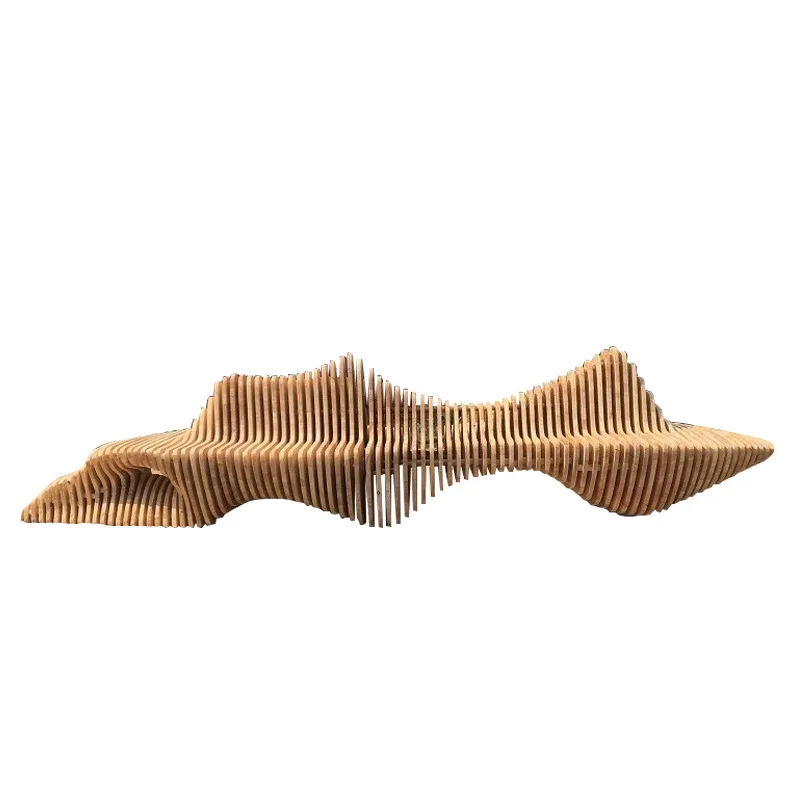 Hot Selling Gold Creative Wood Carving Stool Sculpture for Outdoor Decoration