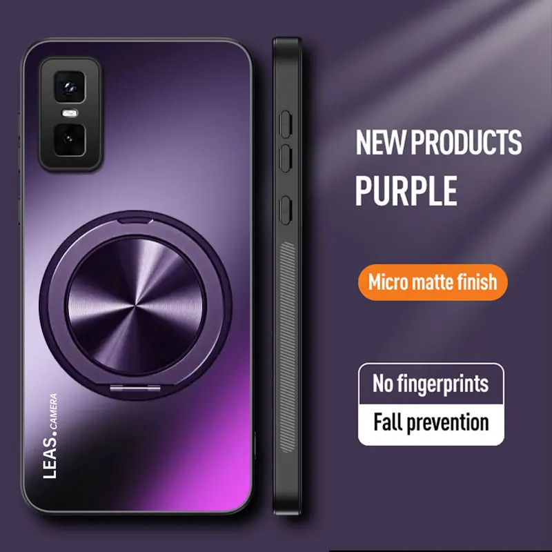 حافظة حامل مغناطيسي غير لامع Infinix GT 30 Pro مقاومة للصدمات 360 °   غطاء حامل حلقي دوار لهاتف انفينيكس سمارت 10 بلس
