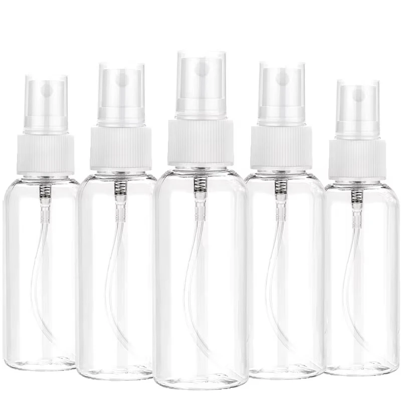 5pcs Refillable 10ml 30ml 50ml 60ml 100ml Clear PET Plastic Portable Spray Bottle Empty Perfume Container