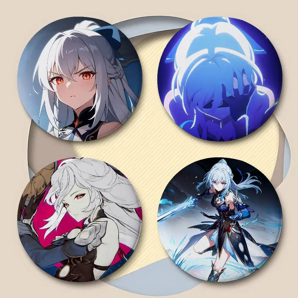 Game J-Jingliu Badges Peripheral Lapel Pins Tinplate Round Brooch For Shoulder Bag Accessories Souvenir Gifts