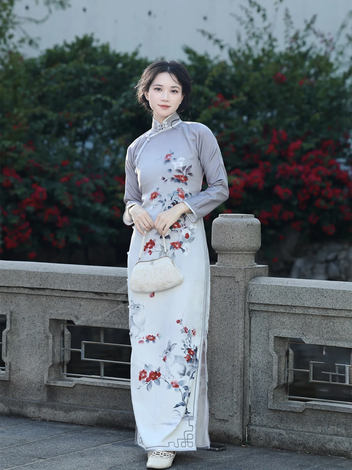 Retro Sle Long Sve Flag Robe Single Layer Flutton Girls Sle Comfortable Breathable Daily Wear Polyester Fiber