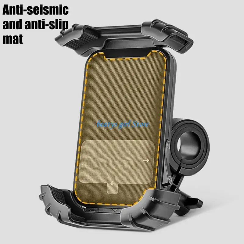 C7AB Phone Holder Motorcycle Rearviews Handlebars Holder Mount 360 Degree Rotatable
