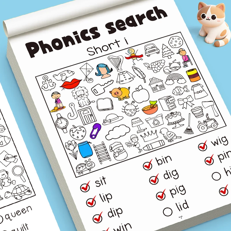 

Phonics Search & Find Workbook for Kids - Learn Blends, Short & Long Vowels with Fun Look Read Find Activities