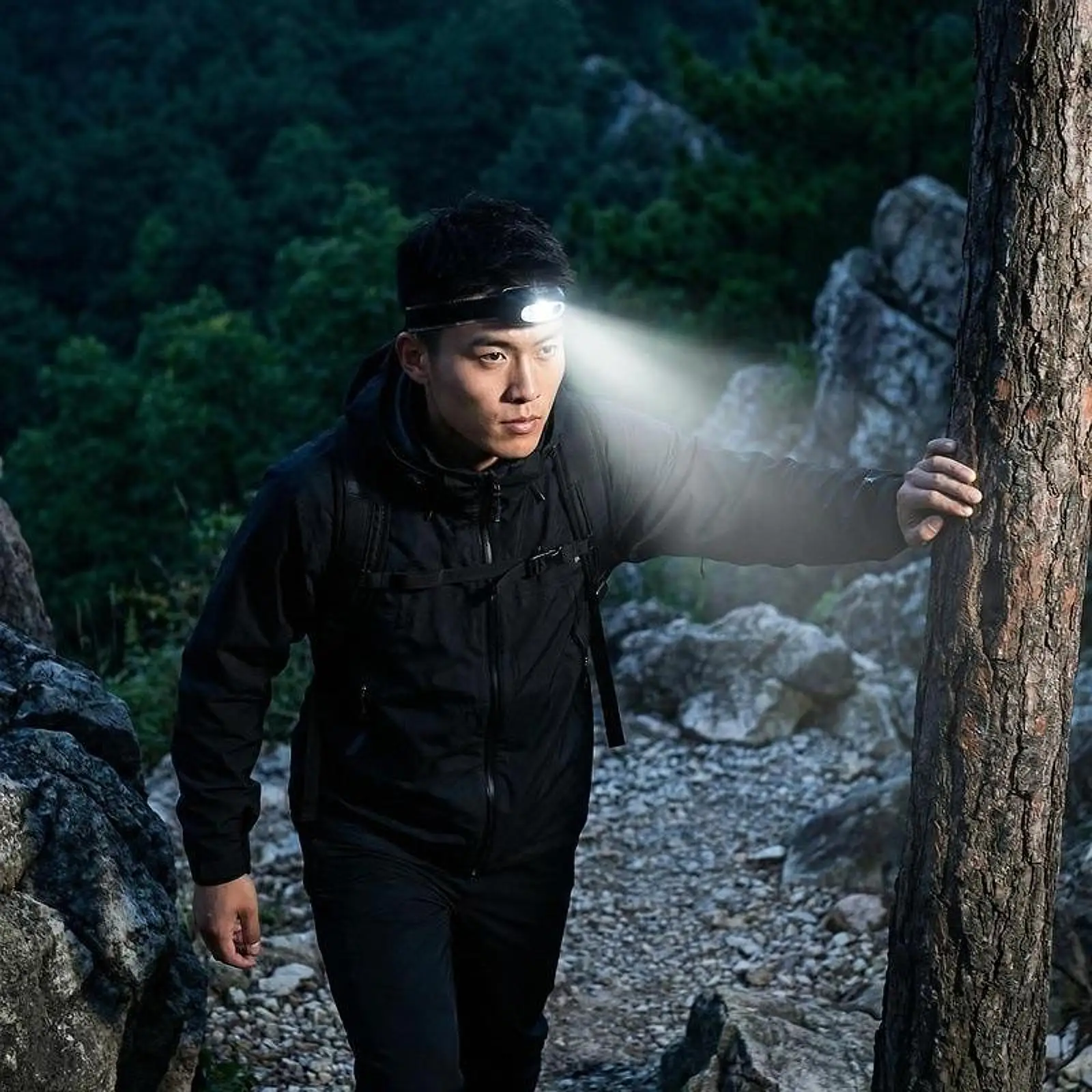 

Portable LED Headlamp Waterproof Rechargeable Head Flashlight Three Modes Head Light for Camping Climbing Repair