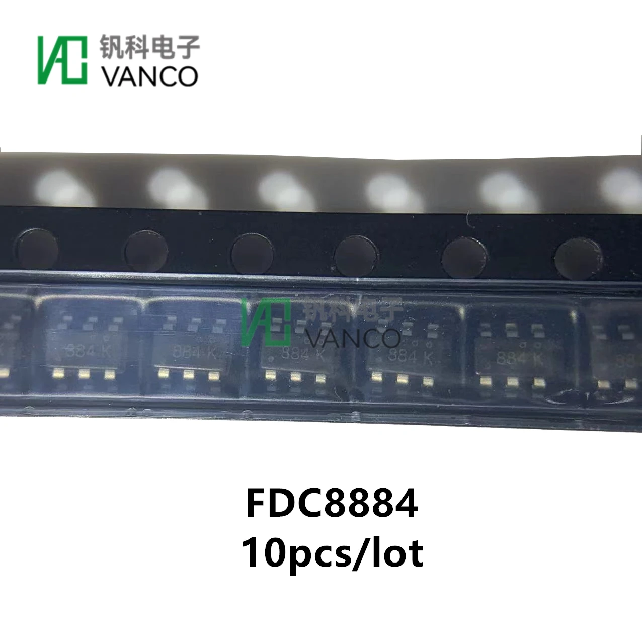 10pcs/lot Transistor Kit FDC8884 MOSFET N-CH 30V 6.5/8A SUPERSOT6 In Sctock