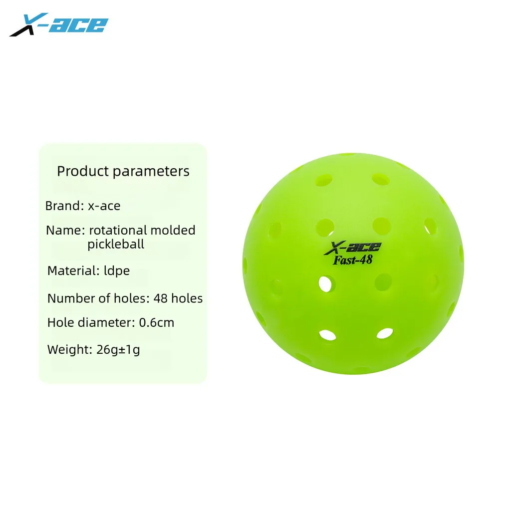 X-ACE Fast-48 Pickleball,Vibrant Green Rotomolded 48-Hole Pickleball,Stable Flight,Excellent Bounce Performance. image 5