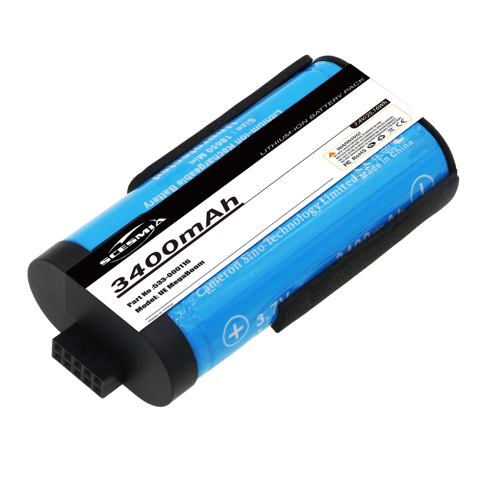 Speaker Battery For Logitech:UE MegaBoom,S-00147,533-000116,533-000138,--3400mAh / 25.16Wh--Li-ion--7.40V