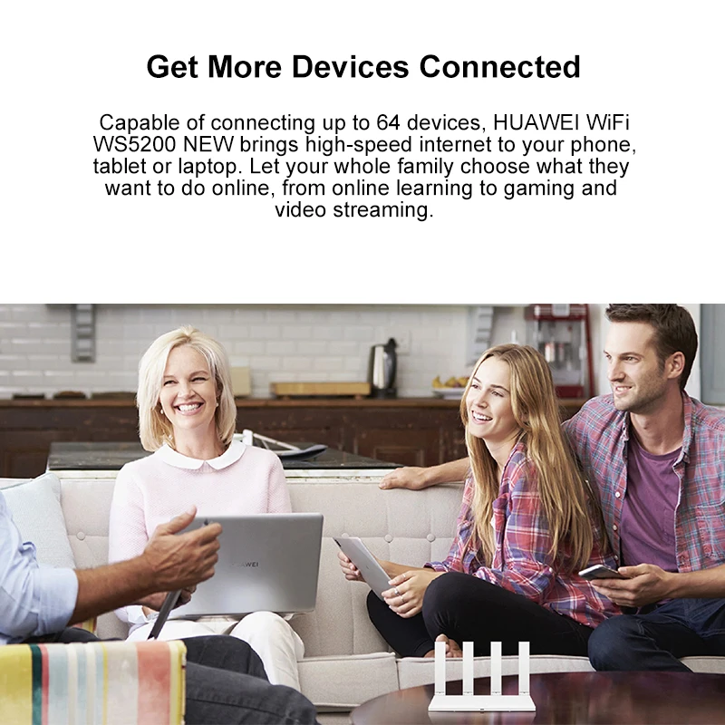 Huawei-enrutador WS5200 Original, repetidor WiFi de doble núcleo, Gigabit, 2,4 GHz, 5GHz, 4 antenas de alta ganancia, extensor inalámbrico, amplificador de señal