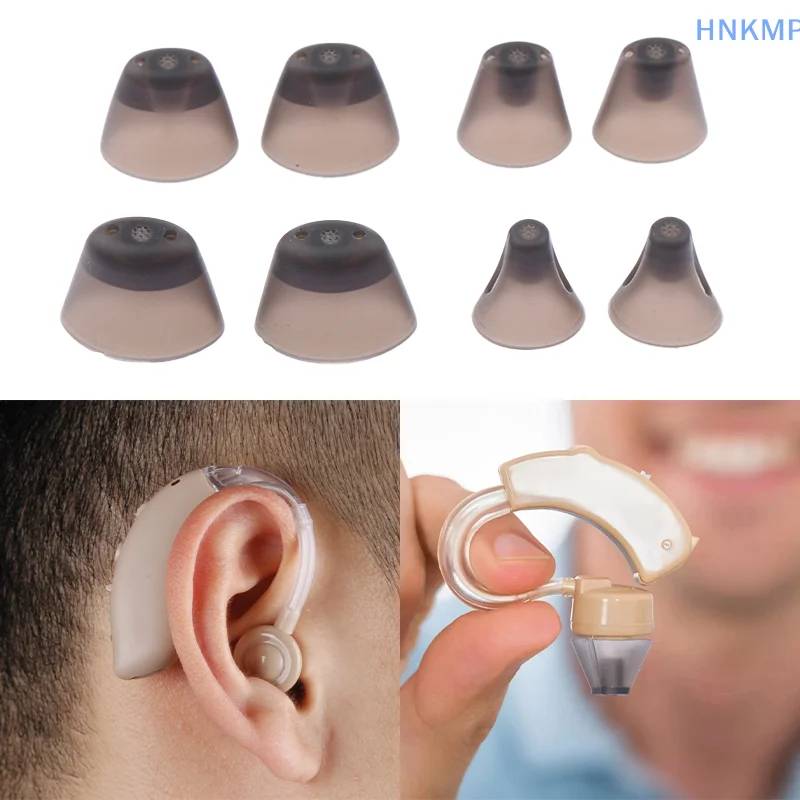 1Pair Silicone Earplug Hearing Aid Ear Tips Soft Replacement Earplugs In-Ear Hearing Aid Domes Ear Plugs Black XS/S/M/L