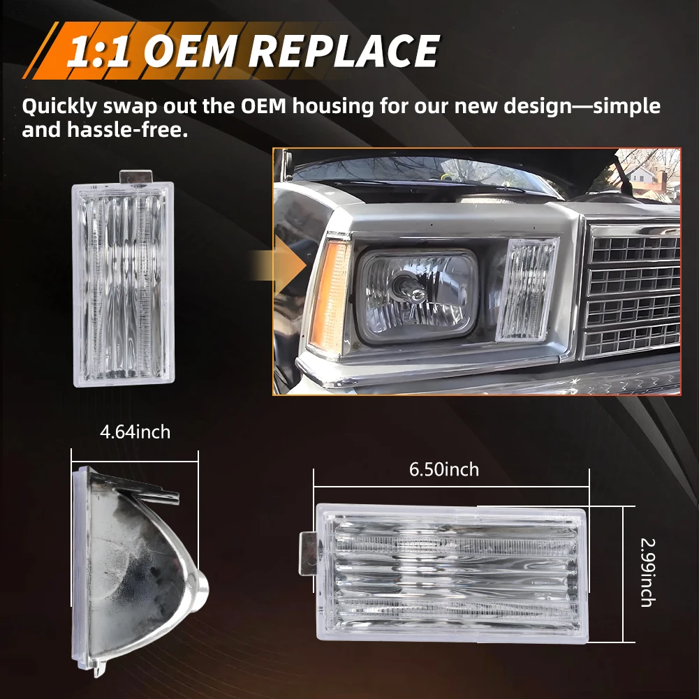 2X المصد الأمامي بدوره مصباح إشارة DRL وقوف السيارات غطاء خفيف ل 1978 1979 جي إم سي كاباليرو وشروليه ماليبو/EI كامينو لا لمبة