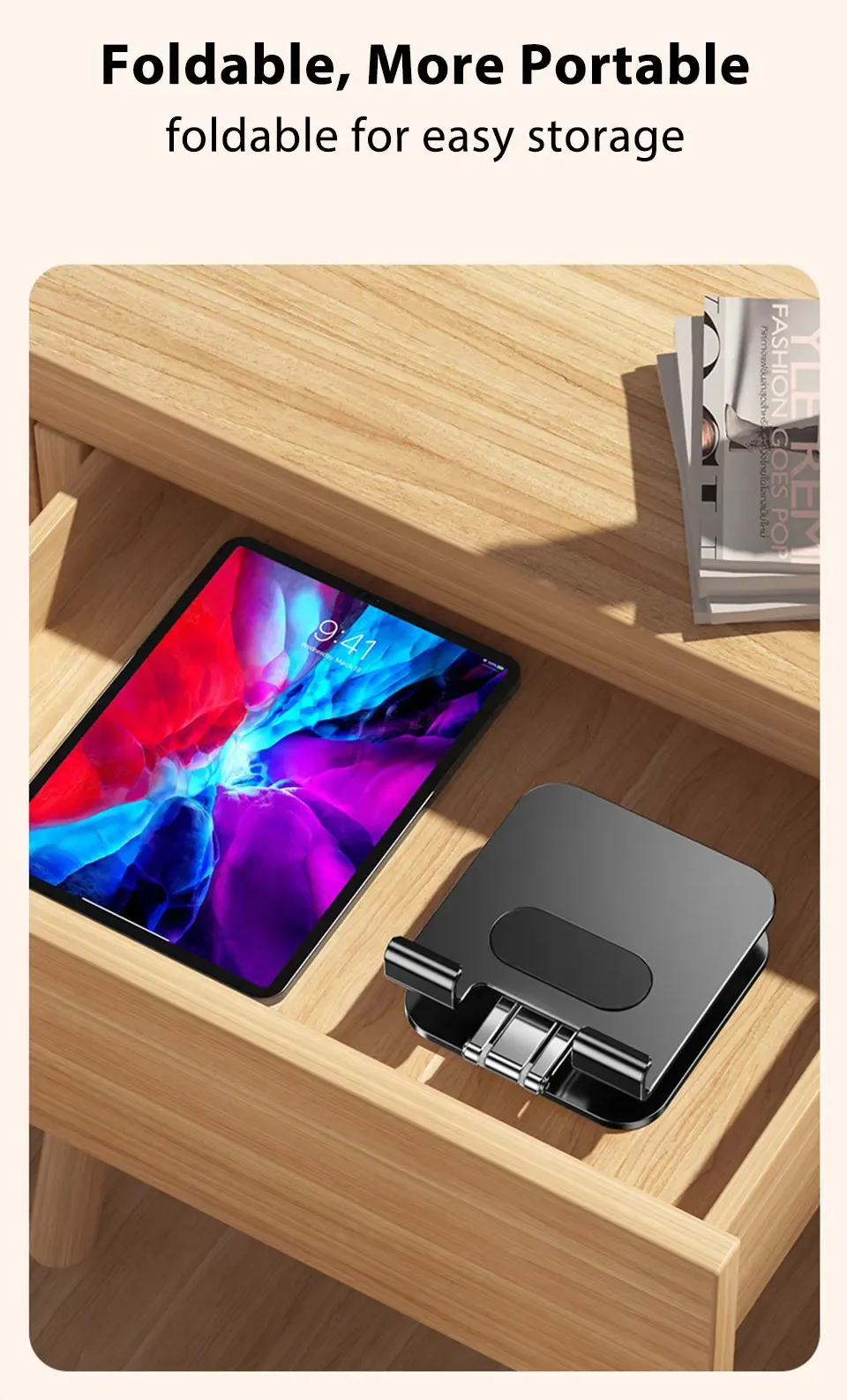 Tablet-Halter aus Kohlenstoffstahl mit 360°-Drehung ° Drehbarer, verstellbarer Ständer für iPad Pro Air Mini Handy-Schreibtischhalterung 4-15 Zoll – Detail 8