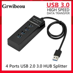 4 Ports USB 3.0 HUB Splitter High Speed Multi Splitter USB Adapter Expander Cable For Desktop Macbook Laptop Adapter Accessorie