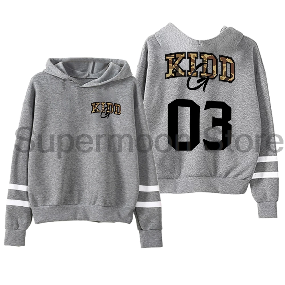 Kidd G KG هوديي 2025 جولة حول العالم بدون جيوب قضبان متوازية كم ملابس الشارع الشهير النساء الرجال قمصان سويت شيرت بقلنسوة