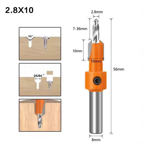 8mm Shank HSS Woodworking Countersink Router Bit Screw Extractor Remon Demolition for Wood Milling Cutter Woodworking Tools - Image 19