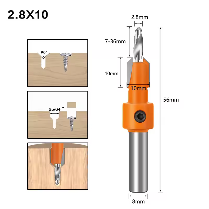 8mm Shank HSS Woodworking Countersink Router Bit Screw Extractor Remon Demolition for Wood Milling Cutter Woodworking Tools - Image 19