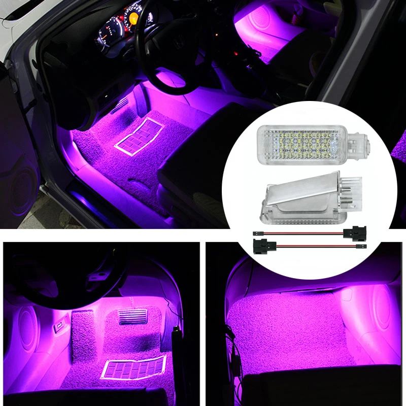 2LED Door Interior Courtesy Lamp Footwell Trunk Light For VW Golf Caddy Jetta Passat Polo Tiguan Touareg Seat SKoda Audi Porsche