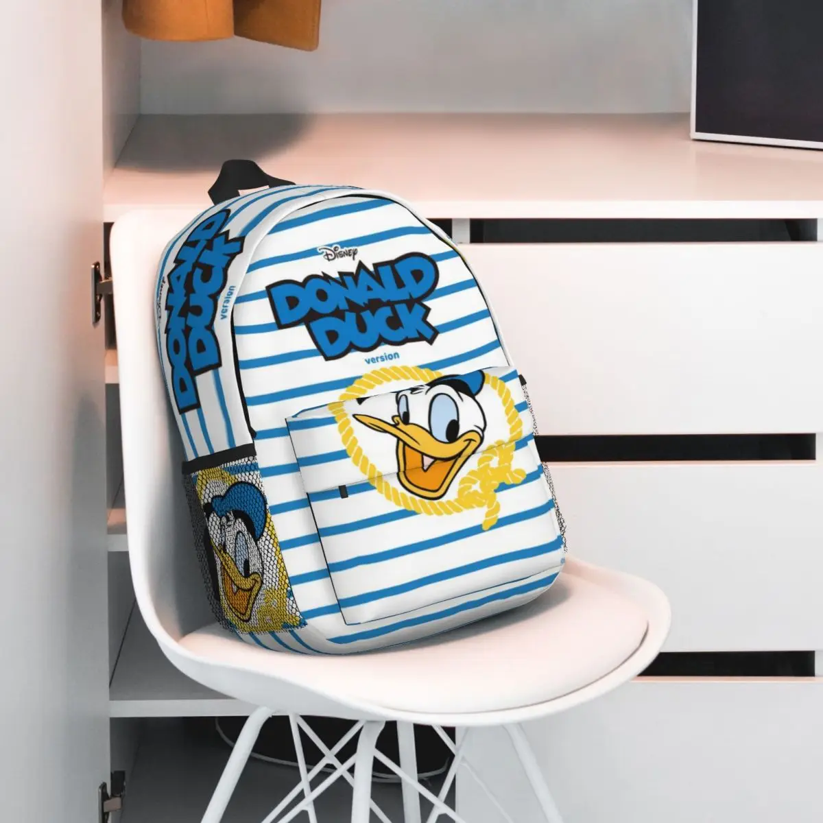 Mochila leve Donald Duck de 15 polegadas – Bolsa versátil e elegante para escola, viagens e uso diário