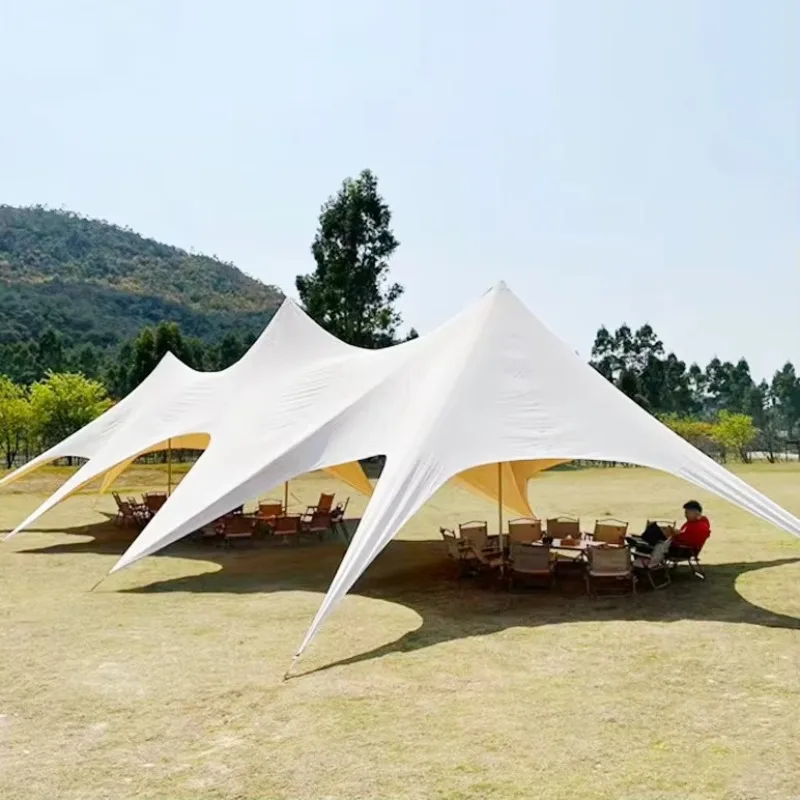 

2026 1200D Fabric Big Elastic Flexible Stretch Party Tents Large Stretch Meeting Tents 20 M Camping Large Tarp Sunshade Ten