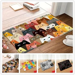 Alfombrilla con estampado de gato para el suelo del baño, alfombra antideslizante, decorativa, cómoda, para puerta, sala de estar, decoración del hogar, 1 unidad