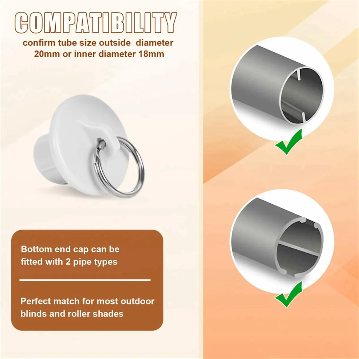 A24I Outdoor Windproof Window Curtain Roller Blind Replacement Parts Drum-Type Hardware Bungee Kit and End Cap Shade Tie Down