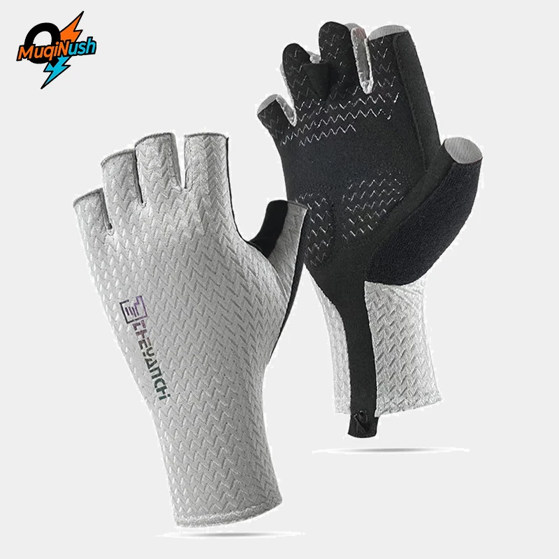 

MuqiNush 1 Pair Fingerless Fishing Gloves Sun Resistant and Breathable Bicycle Suitable for Kayaking Exercise Hunting Sports