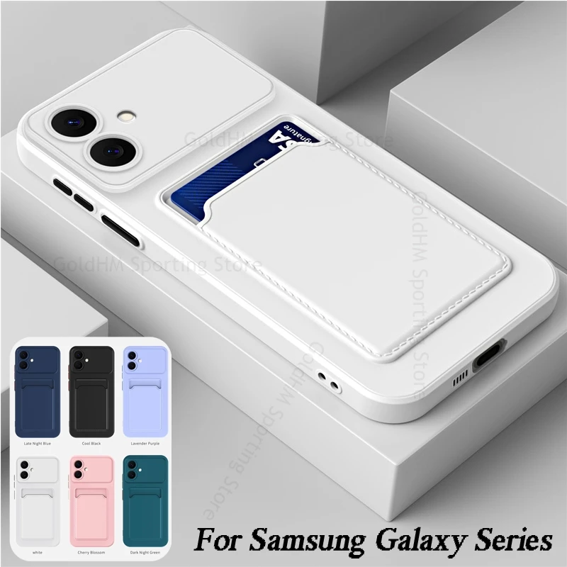 

Candy Color Soft Silicone Phone Case For Samsung S26 Edge S25 Ultra Slim Card Holder Cover For Galaxy S25 FE S26 Ultra S24 Plus