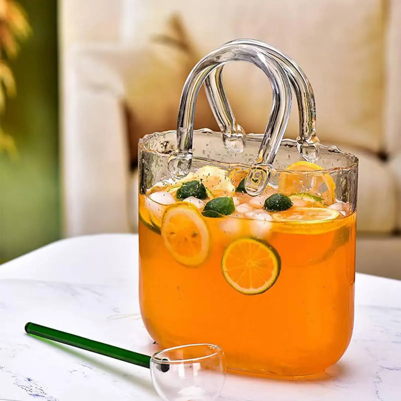 Purse Drinking Glass Handbag-shaped Flower Vase Wine Cup Novelty Purse Drinking Glass For Party Home Dining Room Wedding