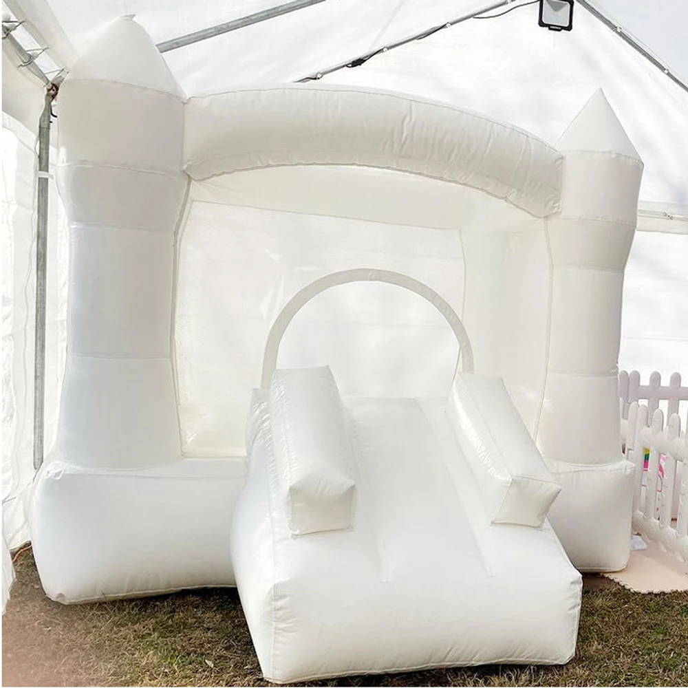 8ft 2,5 m Mini Weiß Kinder Jumper Weiche Spielen Bounce Haus mit Ball Pit Pool für Kleinkind Hochzeit Geburtstag Springen luftballons