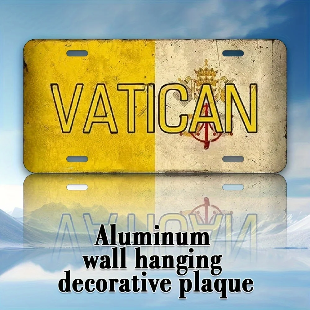 Printing - Vatican Aluminum Wall Hanging Decorative Plaque -  Design, UV Printing,  Suitable for Home, Cafe, Restaurant, Indoor