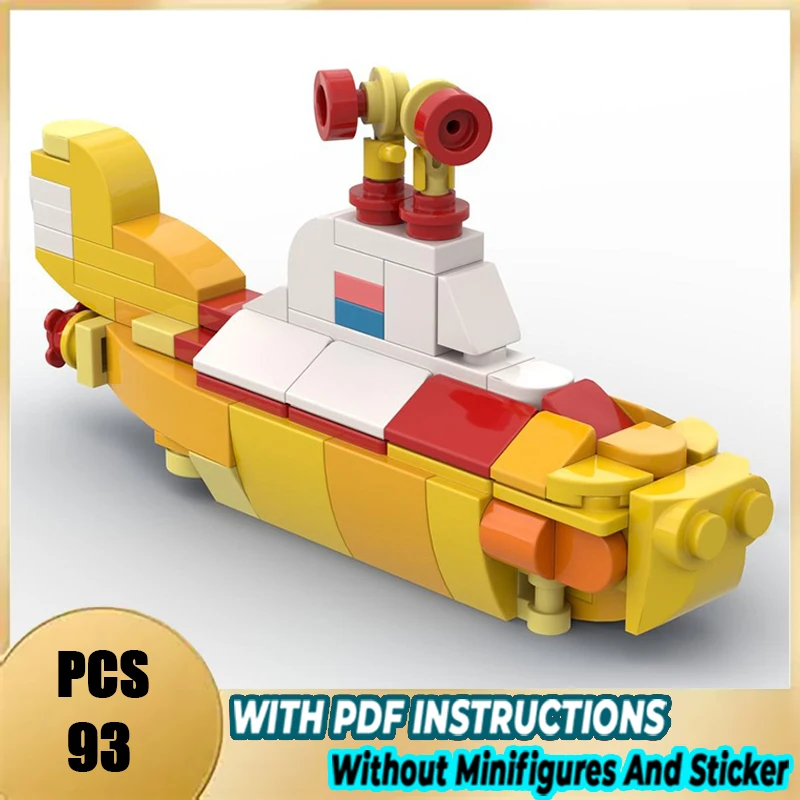 Blocos MOC novos e requintados, modelo Submarino Amarelo – The Beatles, módulos técnicos, blocos de montar, presente de Natal, brinquedo DIY, conjunto de montagem.
