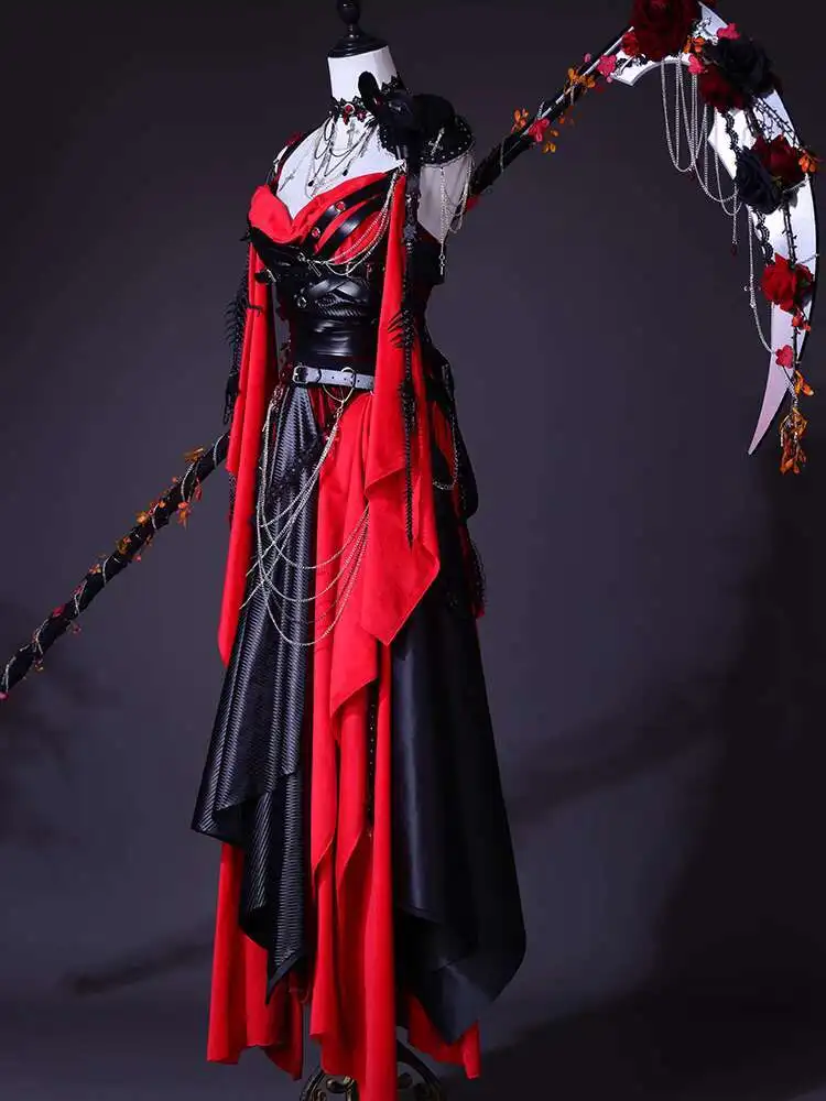 

New Dragon Rider Love And Deepspace Sylus Qin Che Vampire Bloodsucker Party Halloween Put On Makeup Ball Dark Red Leather Velvet