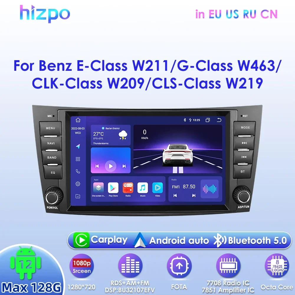 Hizpo Android CarPlay Radio Car Navigation For Mercedes-Benz E W211 G W463 W209 W219 8\