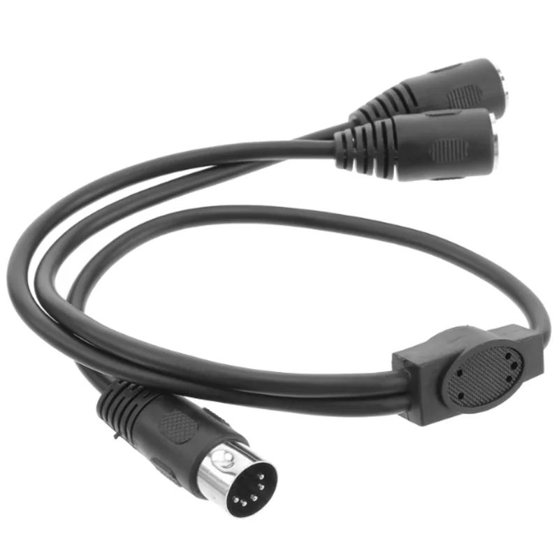 For Speaker Amplifier Large DIN 5Pin Cable With one Split two Y-shaped Audio MIDI 5Pin male to female Cable
