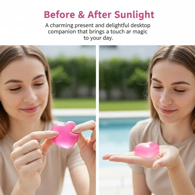 Soft Heart Squeeze Toy Maltose Color Changing Anti-Stress Vent Ball for Student School Break Pressure Release