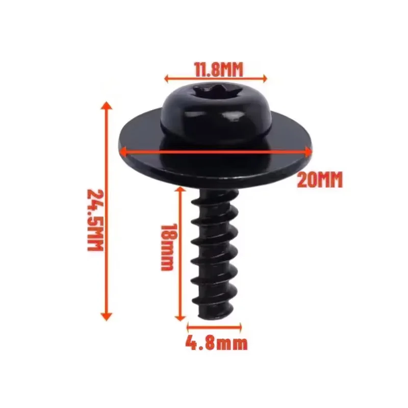 W702413-S307 10PCS R-108 Fixing screw 4.8*18mm suitable for Ford New Mondeo fender fender fender liner water tank cover plate.