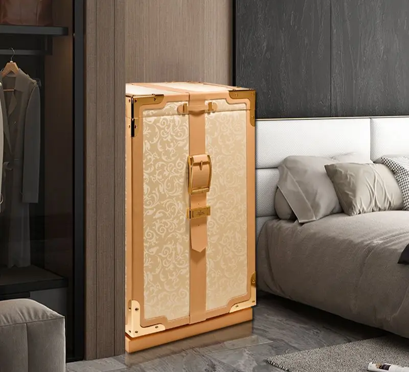 Lightweight luxury pattern design gold safe high-end villa home password anti-theft safe luxury storage cabinet