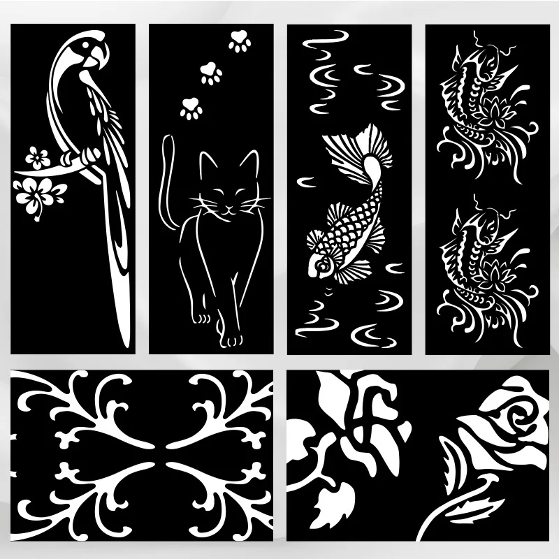 1pcs Temporary Tattoo Stencil for Women Hand Arm Body Art Henna Airbrush Sticker Hollow Waterproof Stencils for Drawing Painting