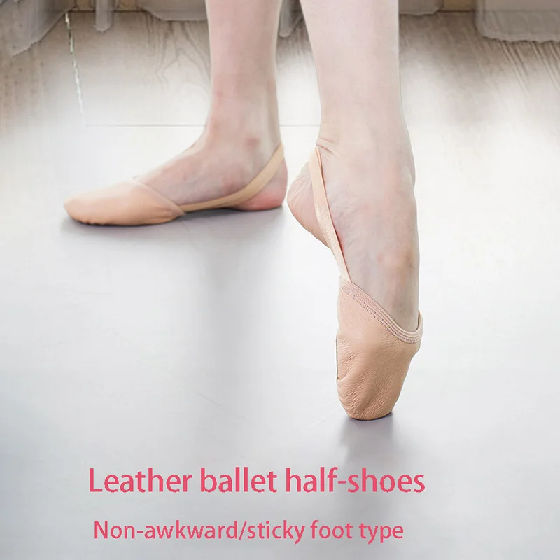 Leather Ballet Shoes Artistic Gymnastics Half Socks Professional Competition Sole Shoes Elastic Stretch Dance Shoes