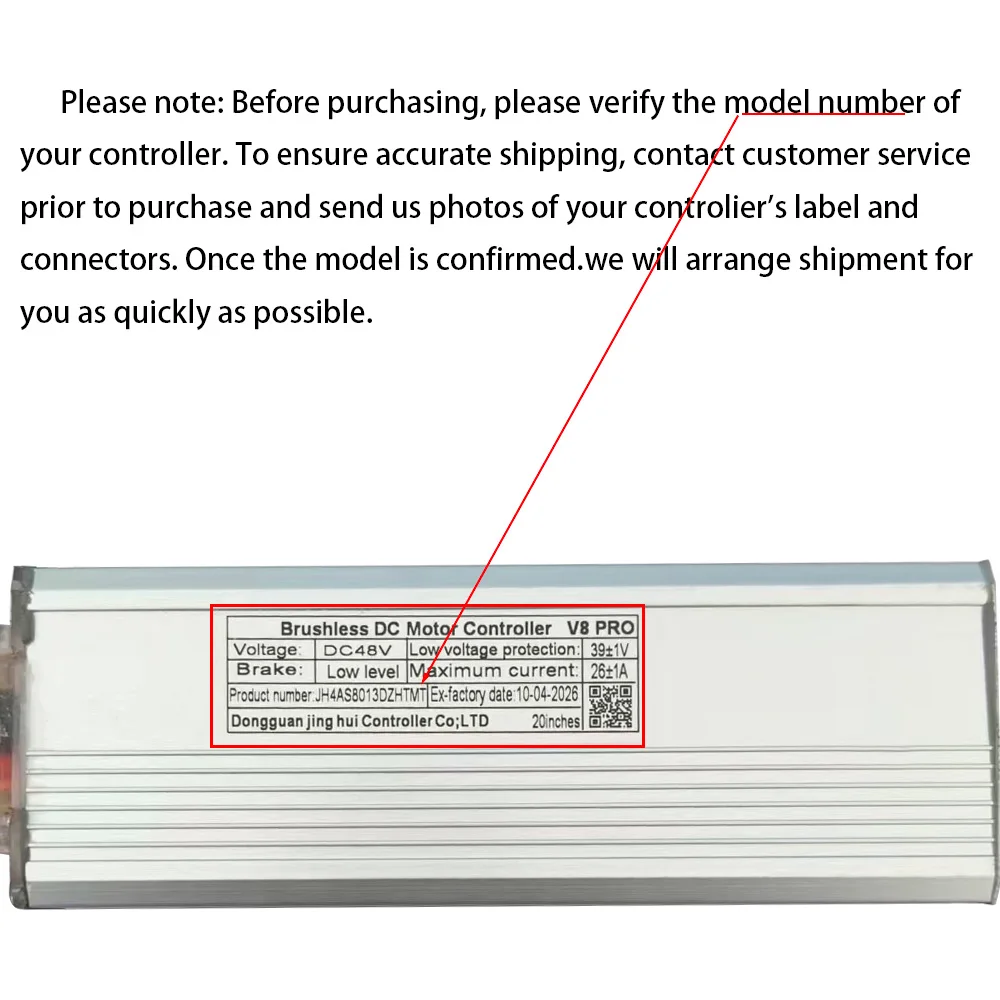 Ebike Brushless Motor Controller JH4AS8013DZHTMT 48V 26A for Electric Scooters MTB Accessories Speed Controller