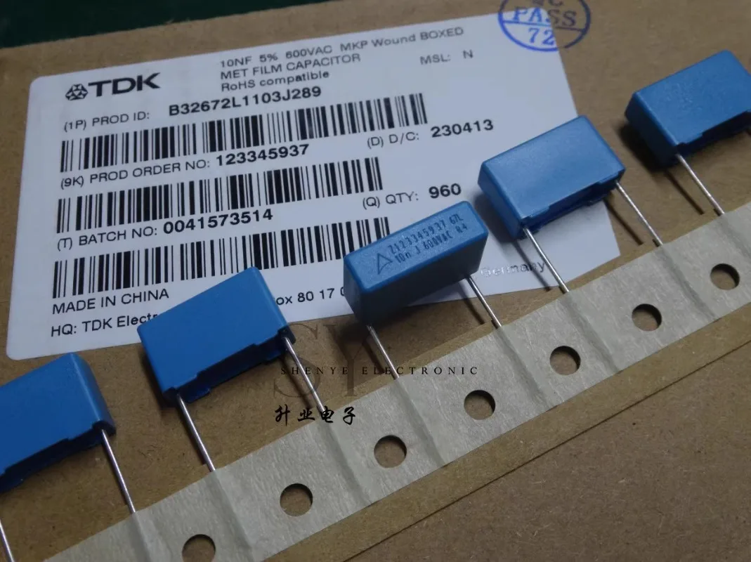 5PCS/10PCS EPCOS 0.01uf/600vAC 10nf 103 New 15MM thin film capacitor B32672L1103J289