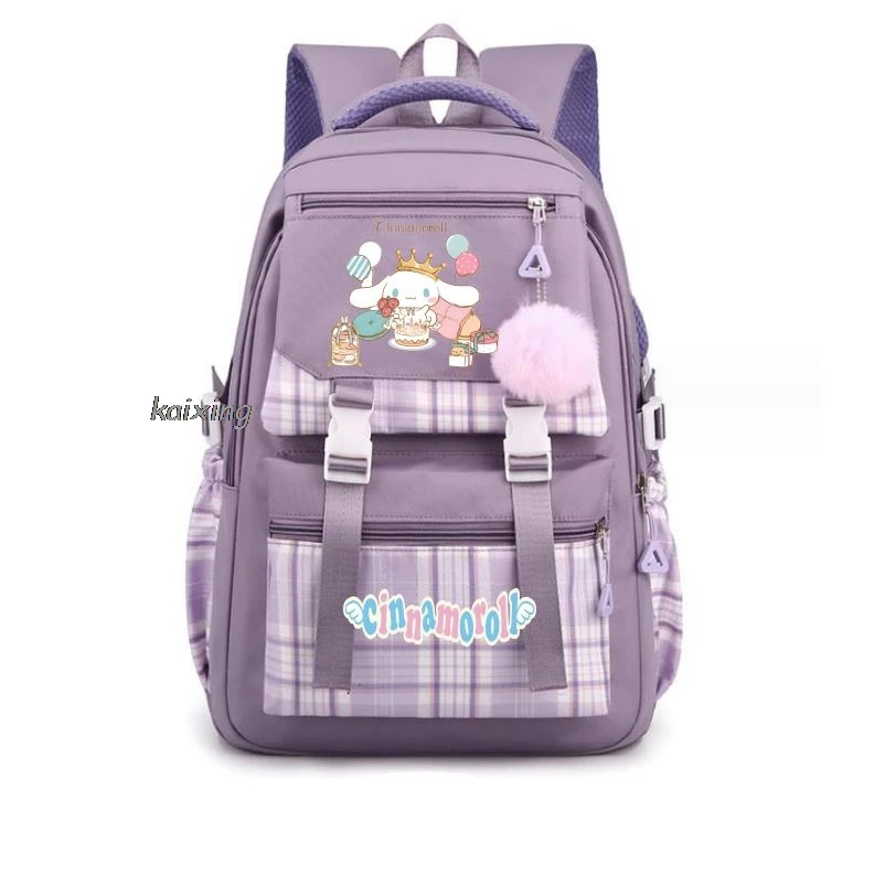 Nueva mochila con estampado Sanrio Cinnamoroll, mochila escolar para adolescentes y niños, mochila escolar Kawaii para estudiantes y niños, mochila para ordenador portátil, bolsa de viaje