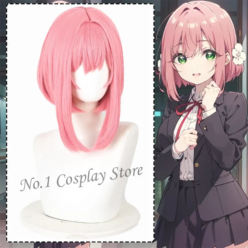 

CosplayAnime 100 Girlfriends Who Really Love You Hanazono Hakari Cosplay Wig Pink Short Hair Women Heat Resistant Synthetic Hall