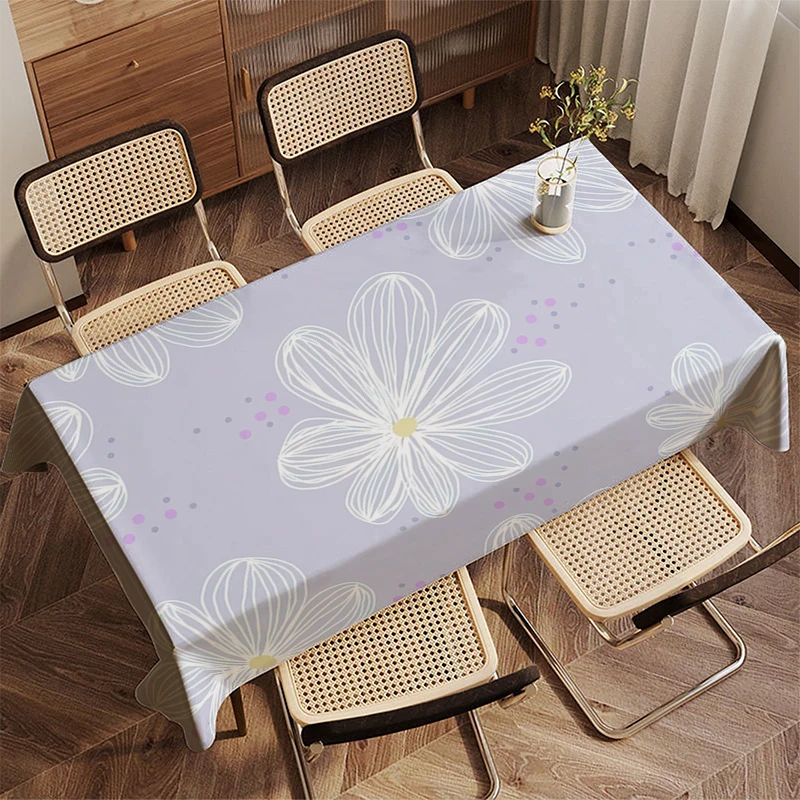 Floral Night Sky Tablecloth Restaurant Kitchen Tablecloth Living Room Home Decoration Rectangular Party Decoration