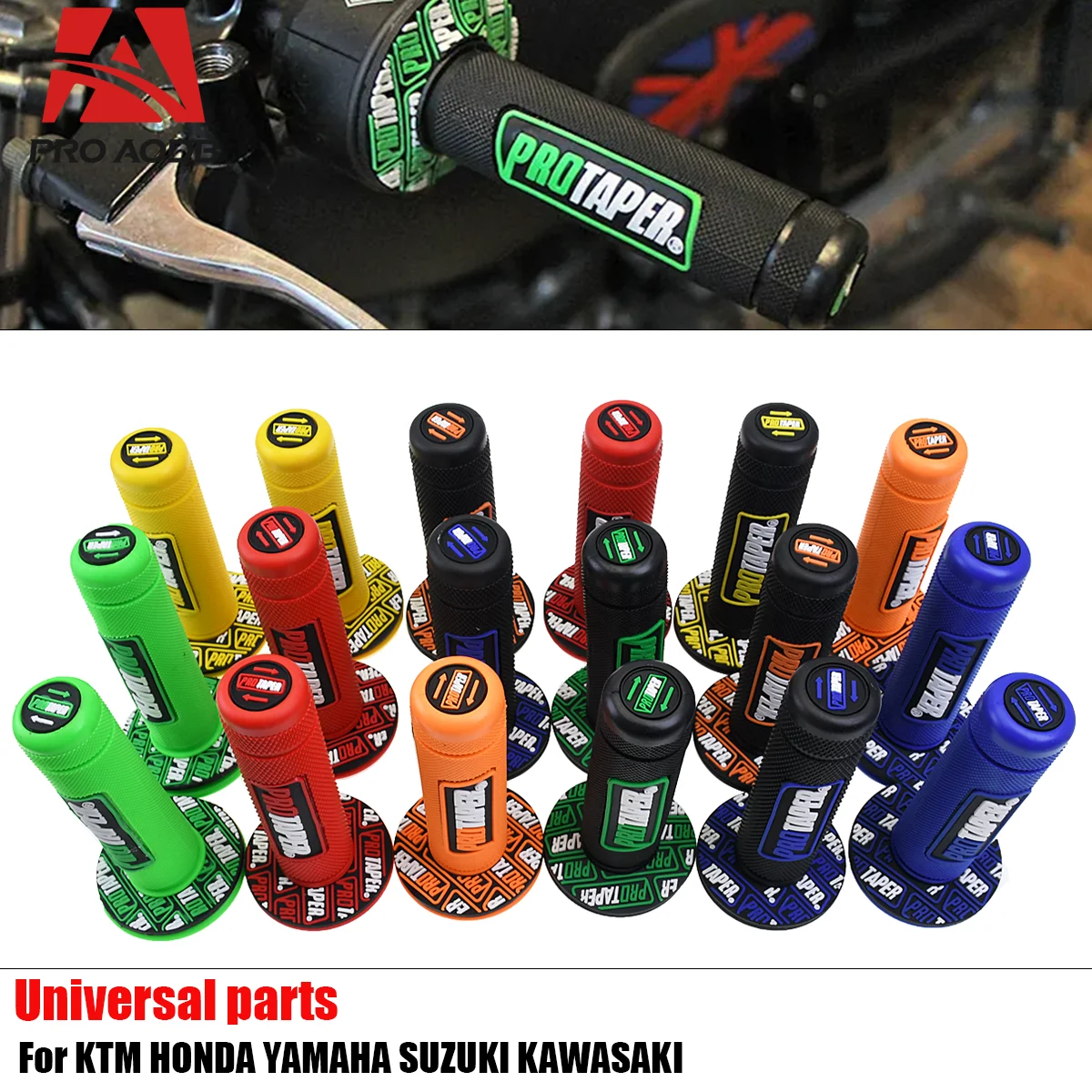 

Motocross Grip Rubber Gel Hand Grips Brake Hands 7/8" 15 Color Transparent Handle Protaper Dirt Pit Bike Motorcycle Accessories