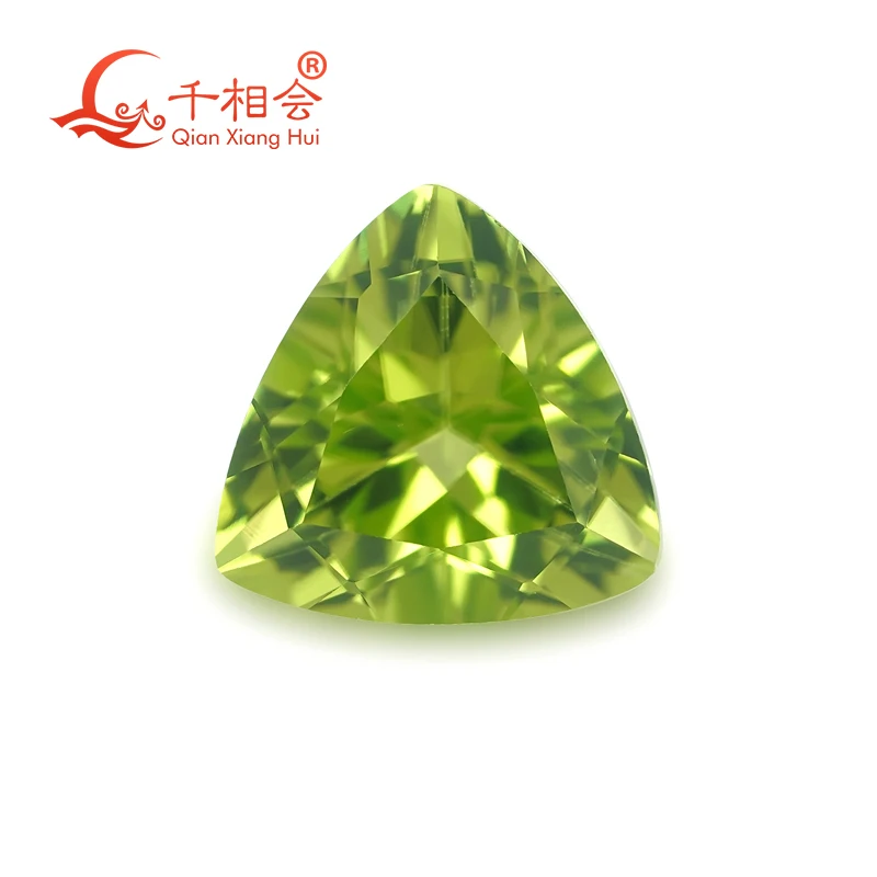 0.8ct-1.4ct trillion shape Natural Peridot Yellowish Green color  Decoration Gifts Loose Gemstone GRC certificated